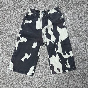 Kids Black & White Camo Shorts